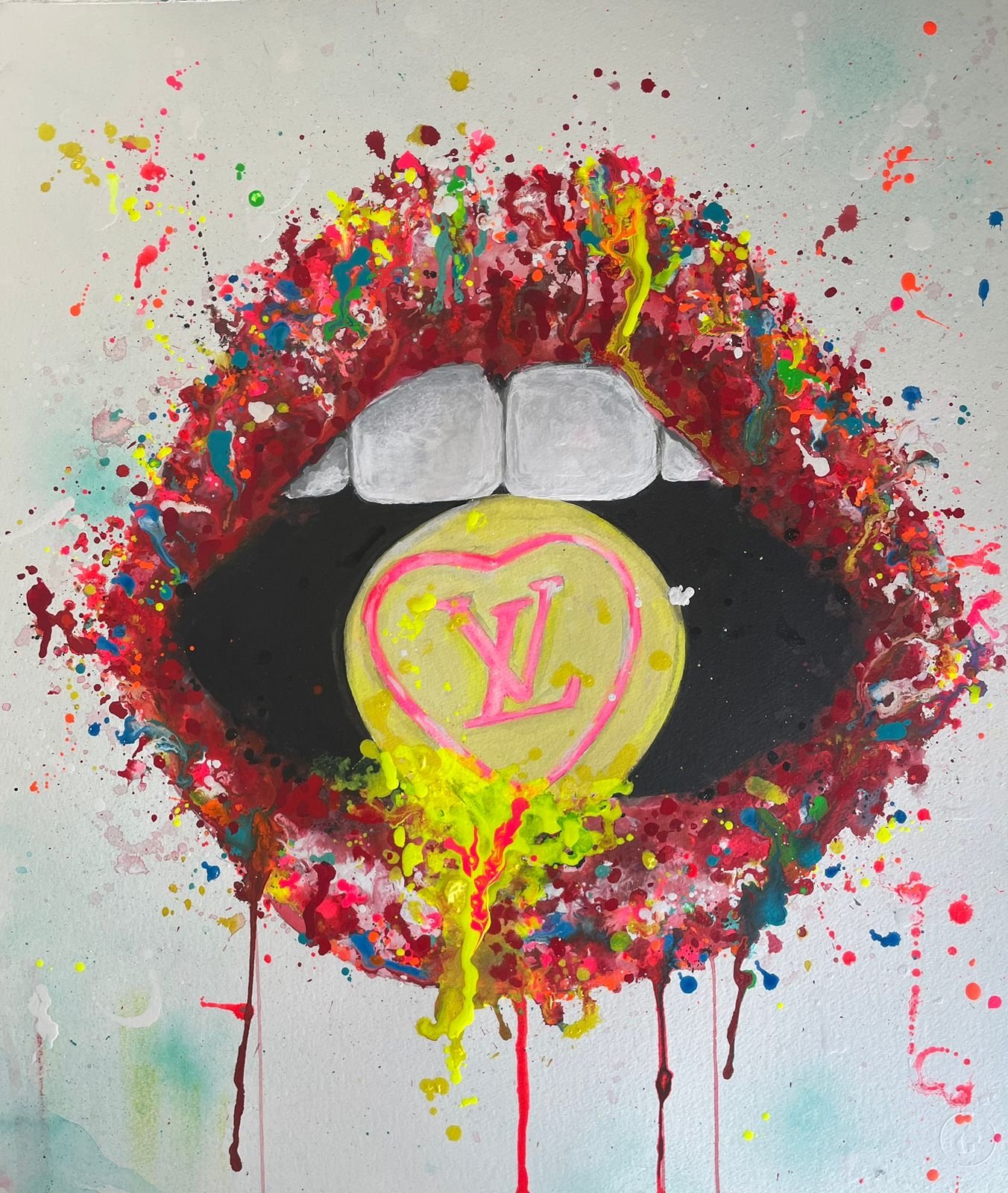 Louis Vuitton Red Lips Image - Framed wall art - White Splash