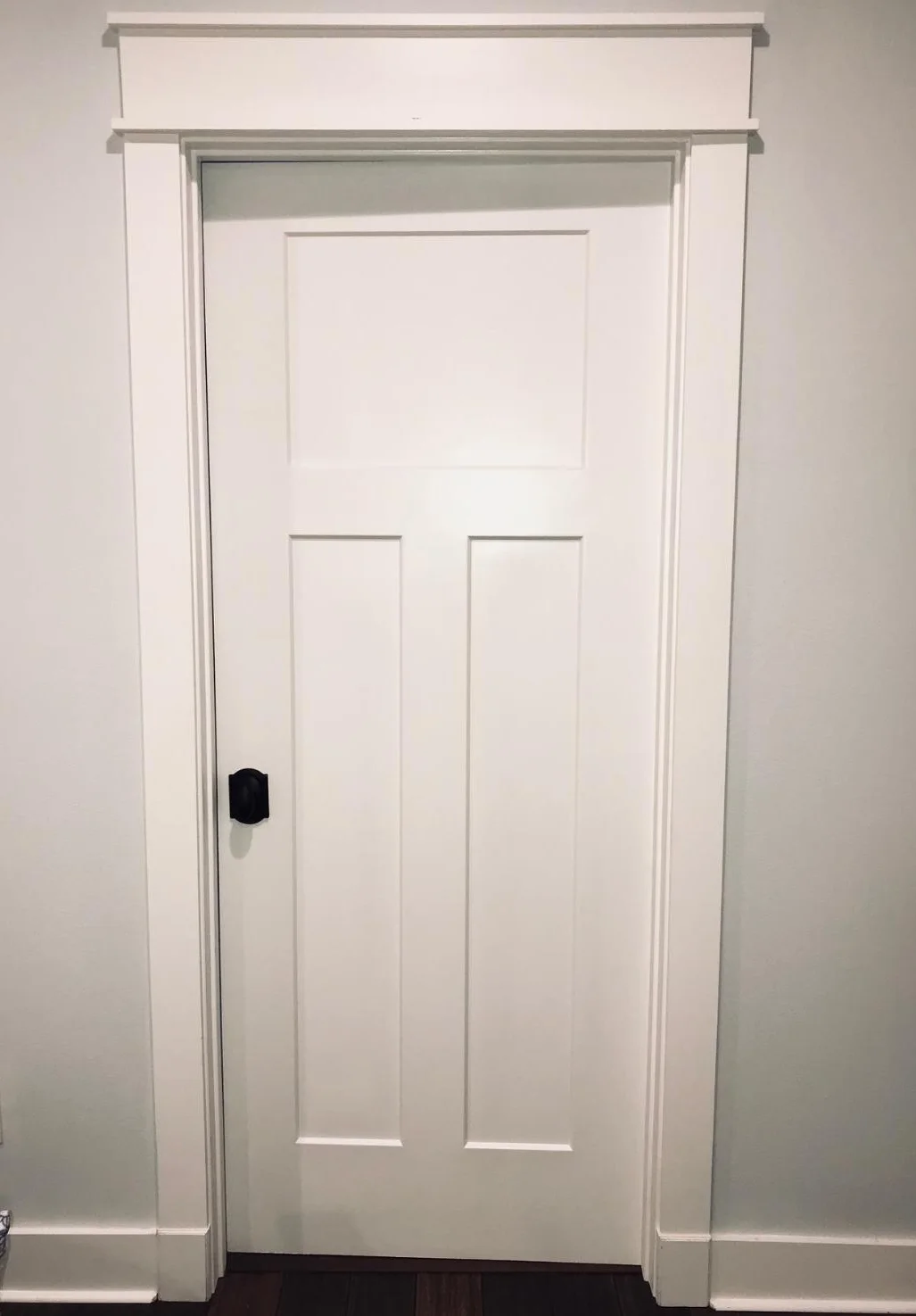Trim and Hardware: We used wide square trim around all the doors, windows, and baseboards. Pinterest has lots of great resources to reference different styles of trim. Using dark hardware gives a less modern, more original look. Someone even asked me if all of our doorknobs were original...I wish!