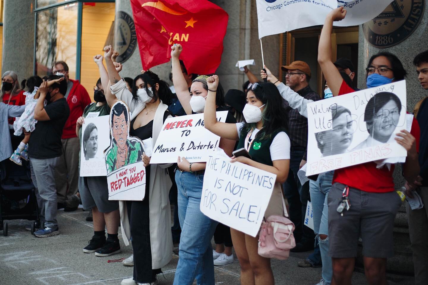 Last week, @anakbayan_chicago took to the streets with our community and solidarity allies to reject the Marcos-Duterte &ldquo;victory&rdquo; in the national Philippine election. The tragic results of this election come from decades of scheming and v