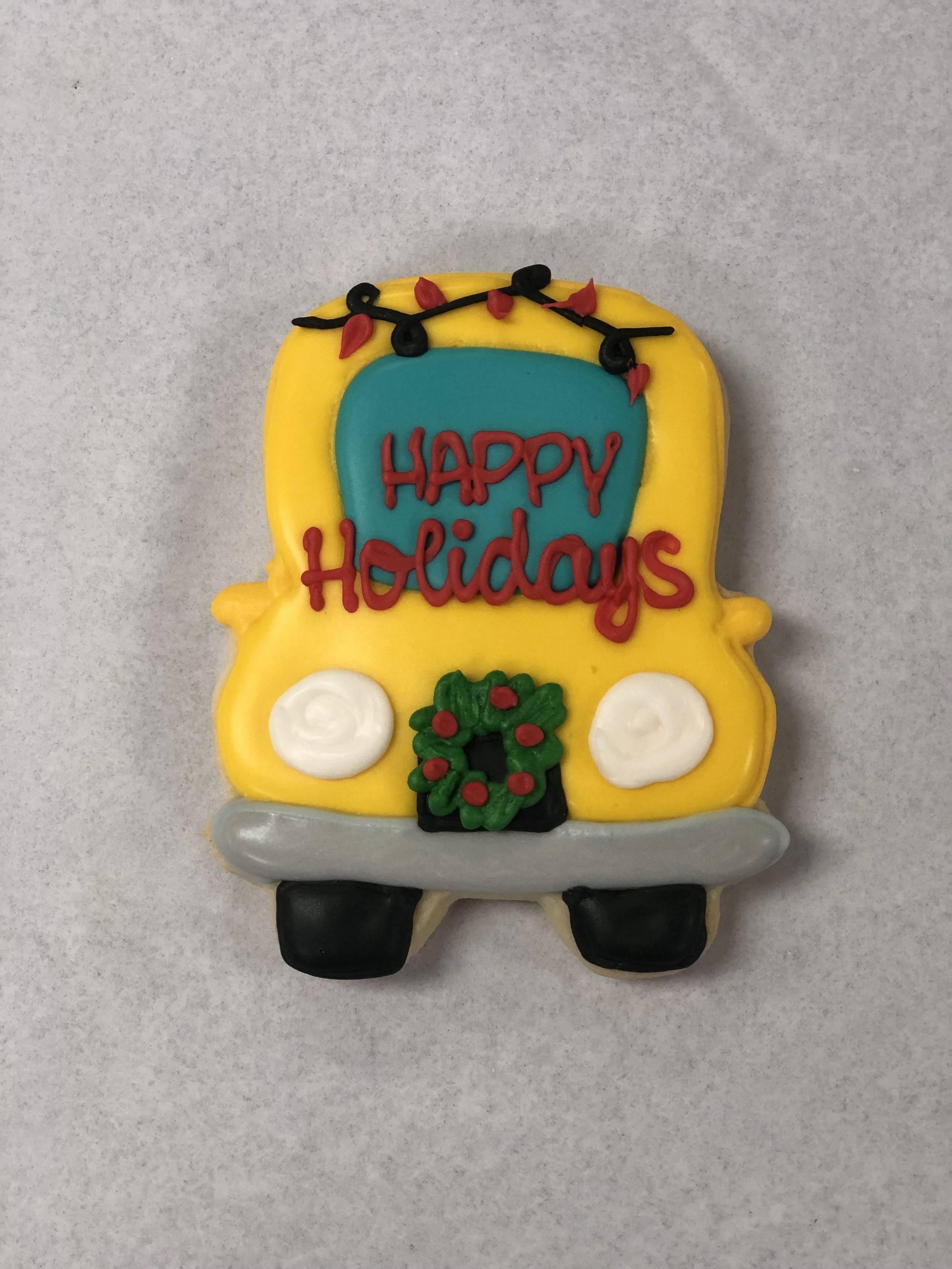 Holiday School Bus Cookie