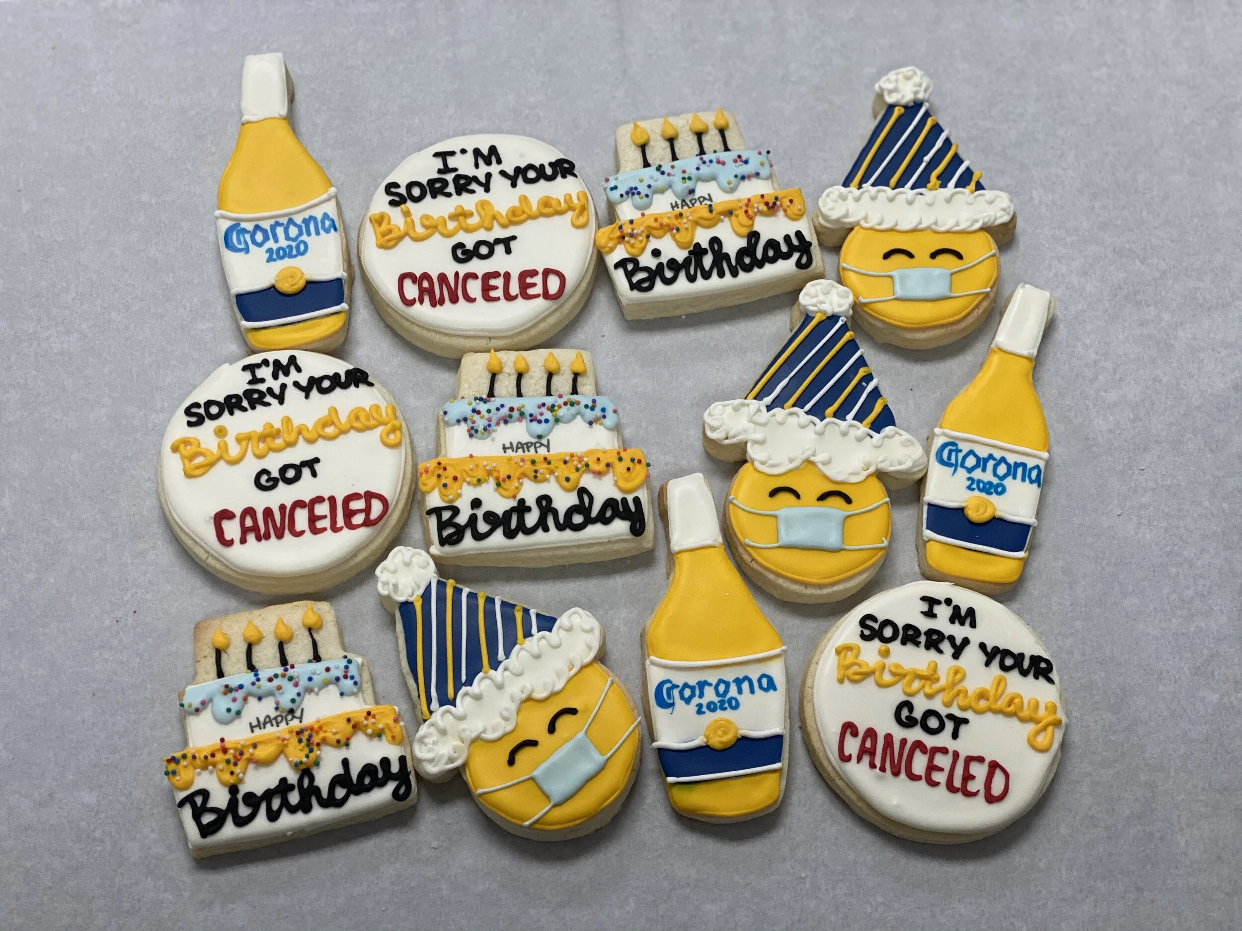 Covid 19 Birthday Pre Assorted Cookie Set The Cakery