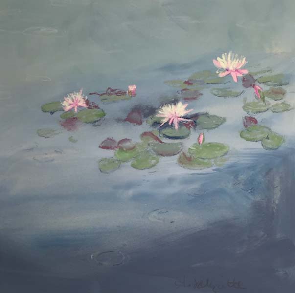 Adriann Valiquette-Rain Falls Softly on the Lily Pond-Pastel.jpg