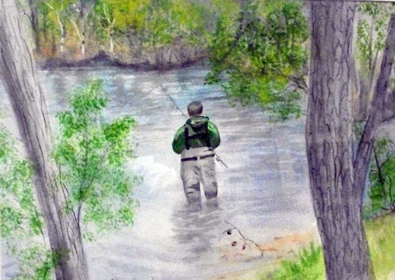Gisela Skoglund-Bass Fishing - Stump Pond - Blydenburgh-Watercolor.jpg