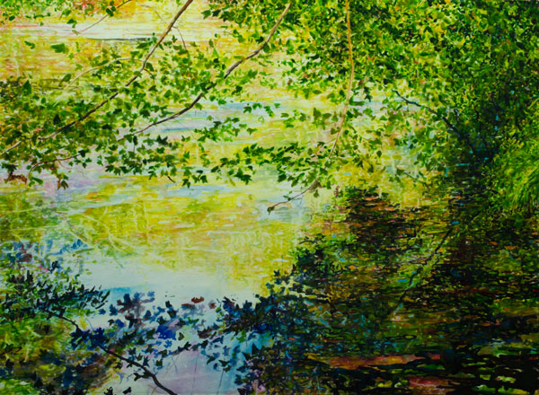 Early Fall South Shore Pond, watercolor on paper, 22 x 30, 2015