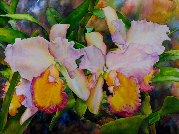 Orchids,-Watercolor-on-Paper,-30-x-40,-2014