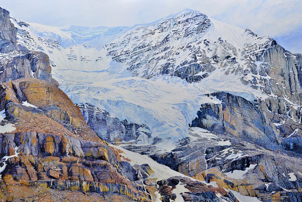 The Athabasca Glacier, Alberta-Canada,-Acrylic-on-Canvas,-48-x-72,-2016