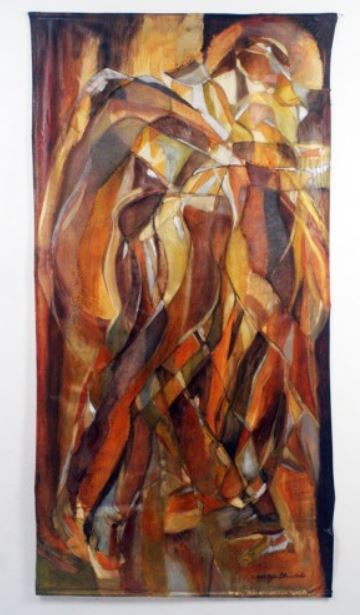 Golden Moves, 2013, oil on muslin and scrim, 37 inches x 74 inches.JPG
