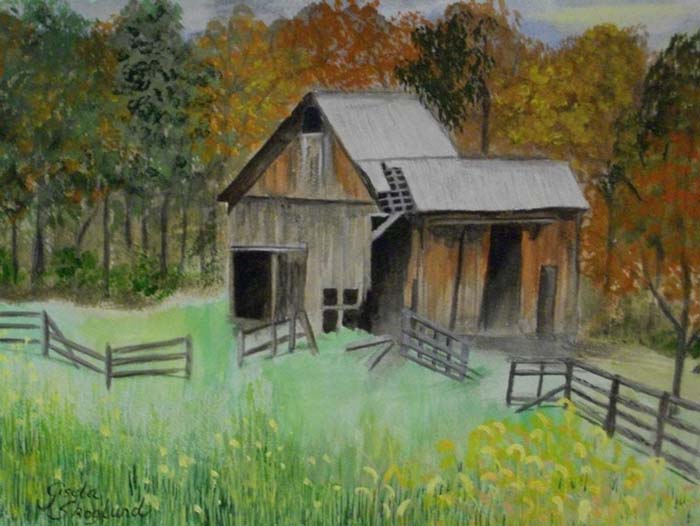 Old Barn, Caleb Smith Park - Watercolor