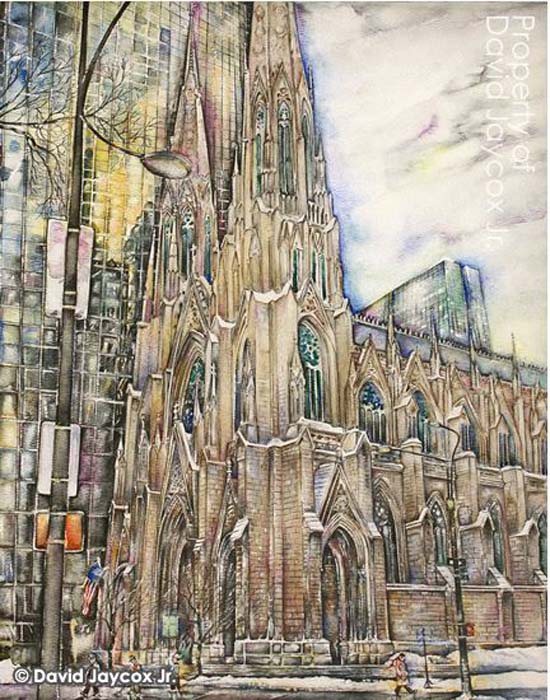 Jaycox Jr, David - St. Patrick's Cathedral in the Snow