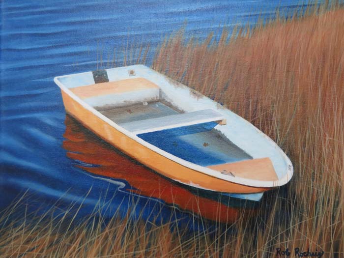 Orange Rowboat - Oil -11x14