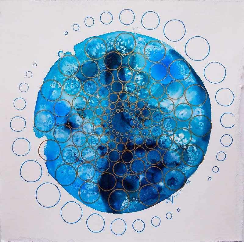 Sea, IN FLUX-Ink,marker on cotton paper, 10 x10, $250 (Copy)