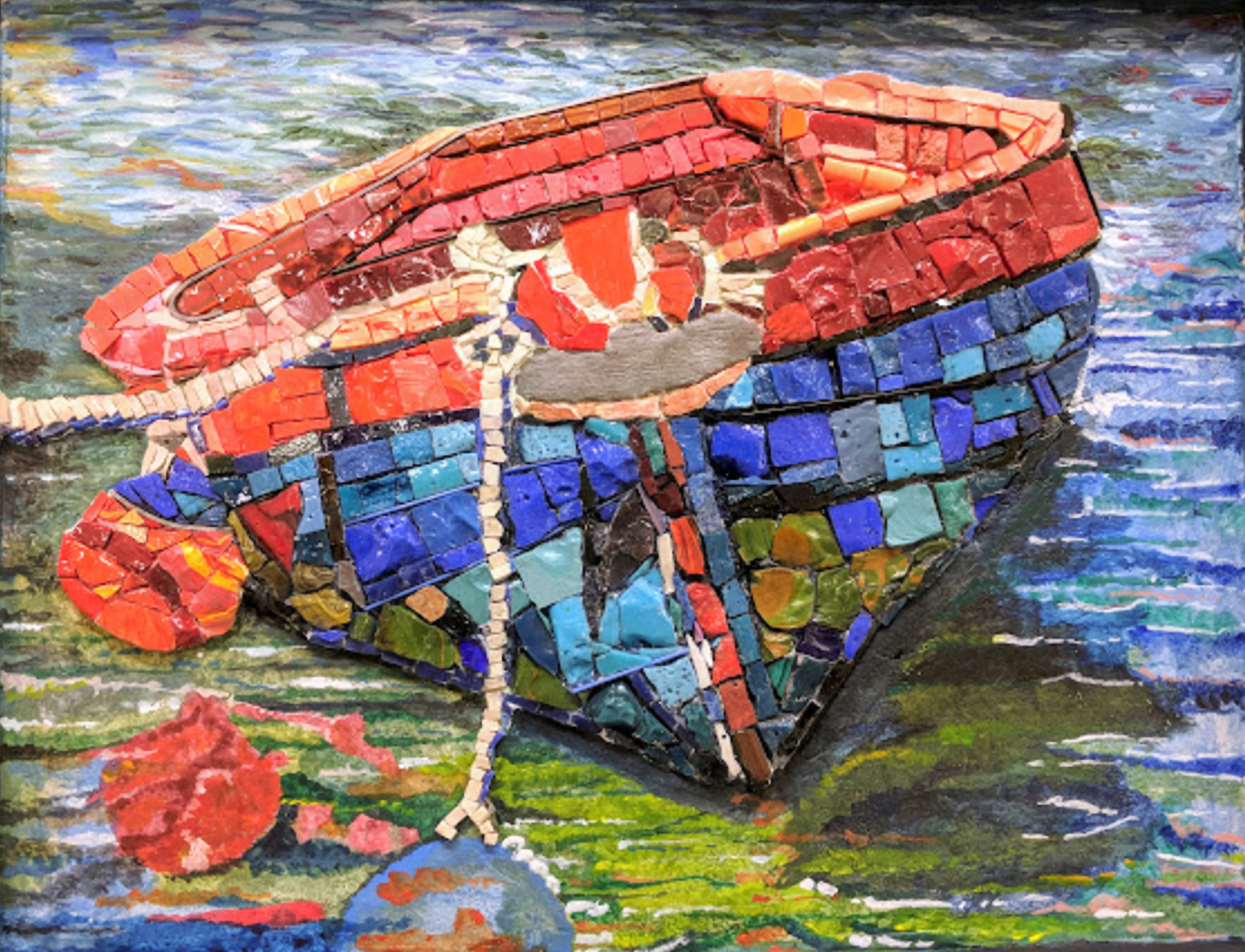 Gabriella Grama-Morning at the Bay-Mosaic tiles, stained glass, Mixed Media-$560 (Copy)
