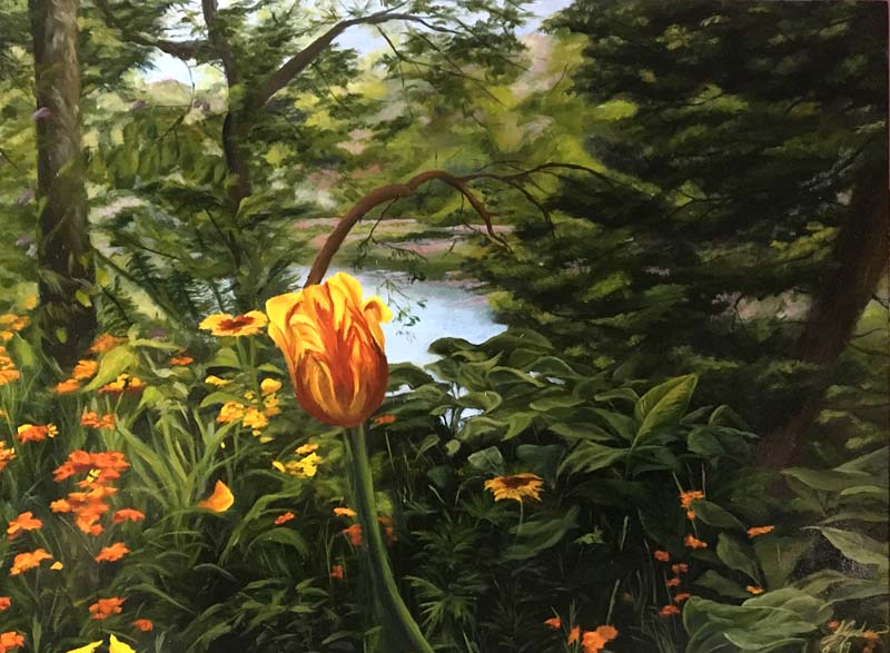 Jessica Capobianco-Flowers at Giverny-Oil on Wood.jpg