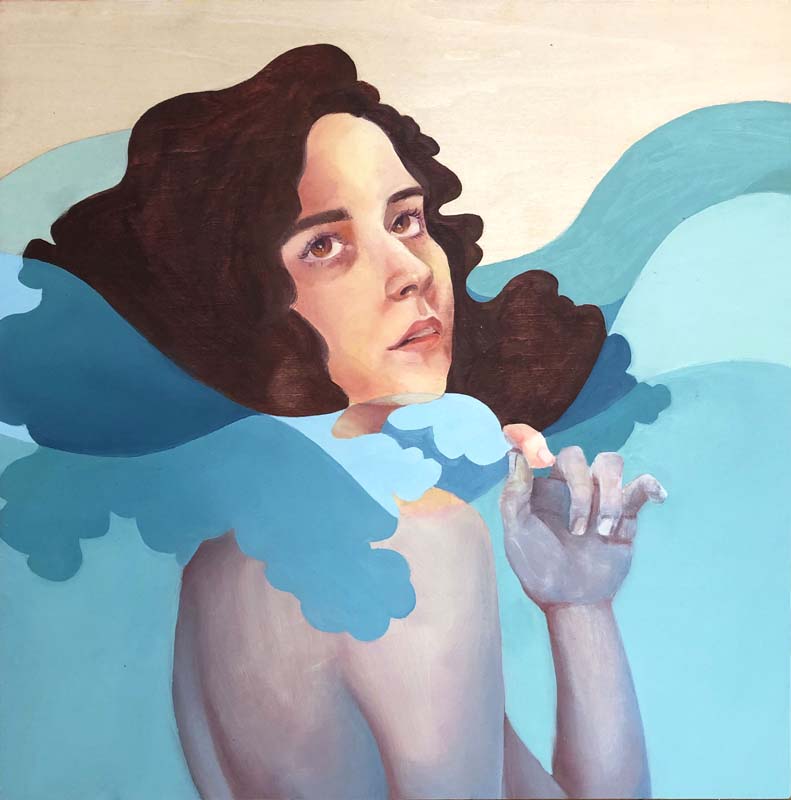 Maria Messina-Head Above Water-Oil on Wood Panel (Copy)