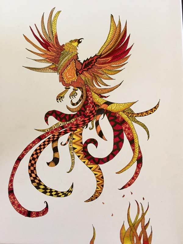 Maureen Ginipro-Maiden Phoenix-Pen and Ink (Copy)