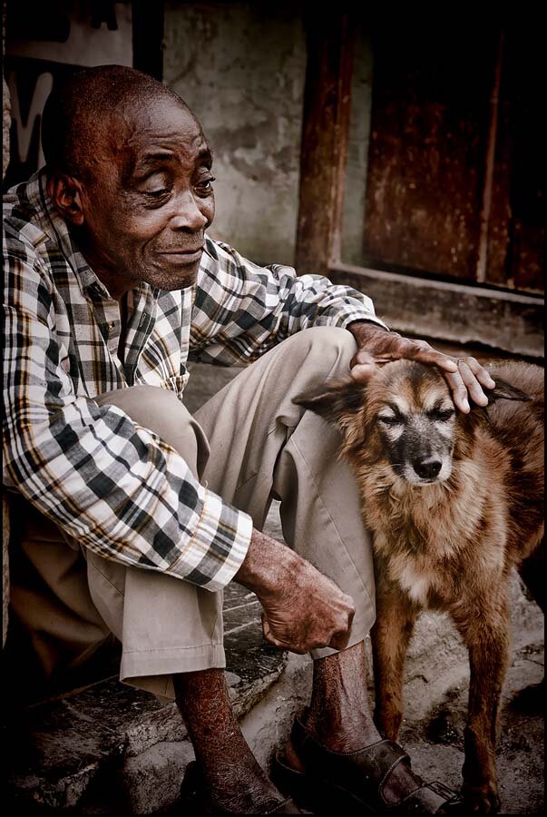 Susan Kozodoy Silkowitz-Man With Dog (Cuba 2016)-Digital Photography (Inkjet archival print)-$300