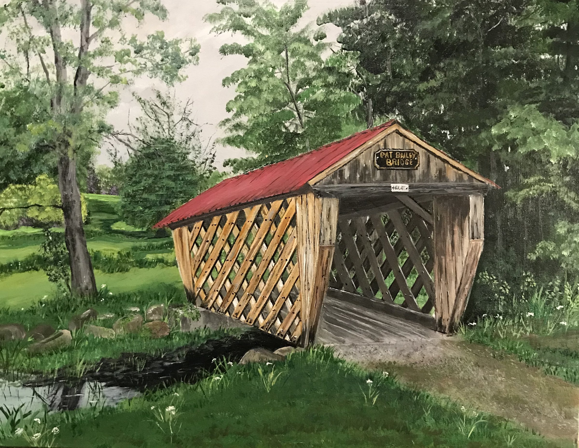 Pat Bailey Bridge 14” x 18 “ acrylic on canvas panel