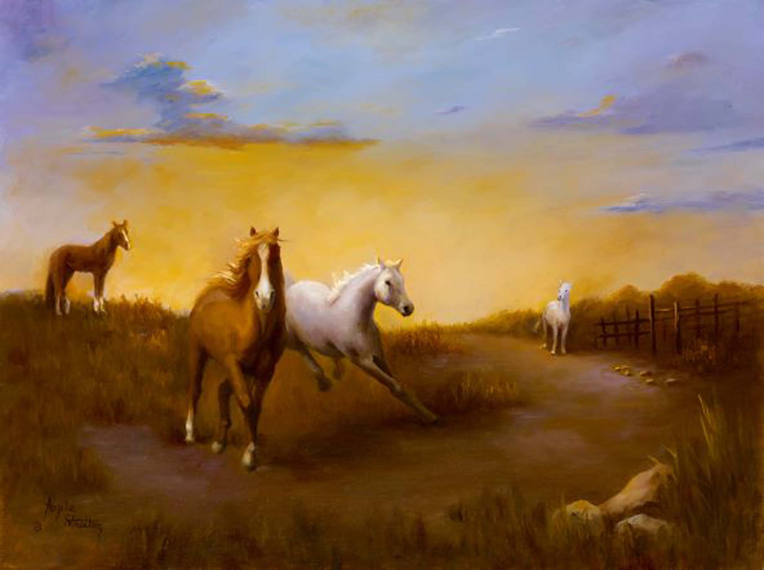 Running Free-18X24-Oil-$1200