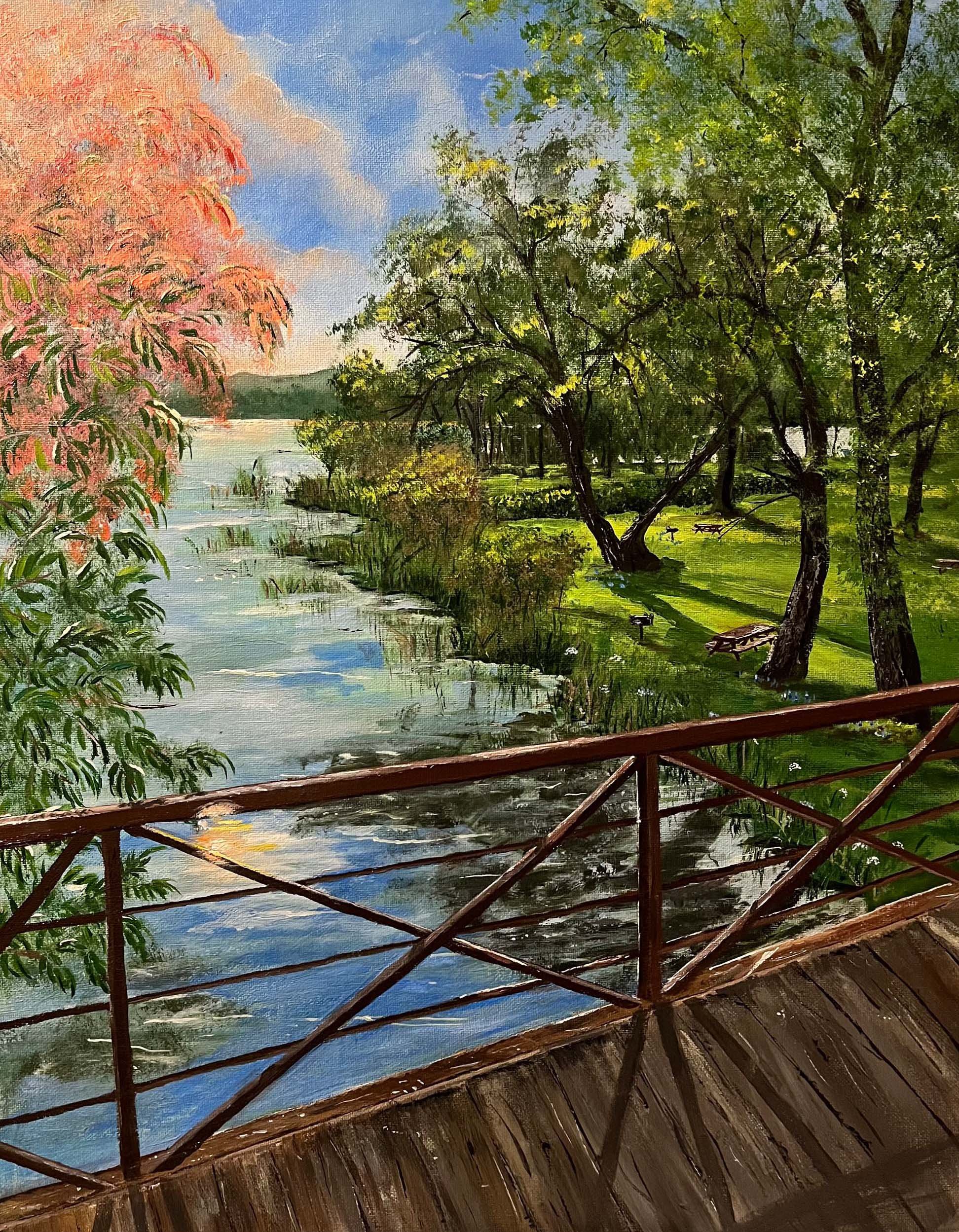 A View from a Bridge-acrylic on Panel-20” x 26”