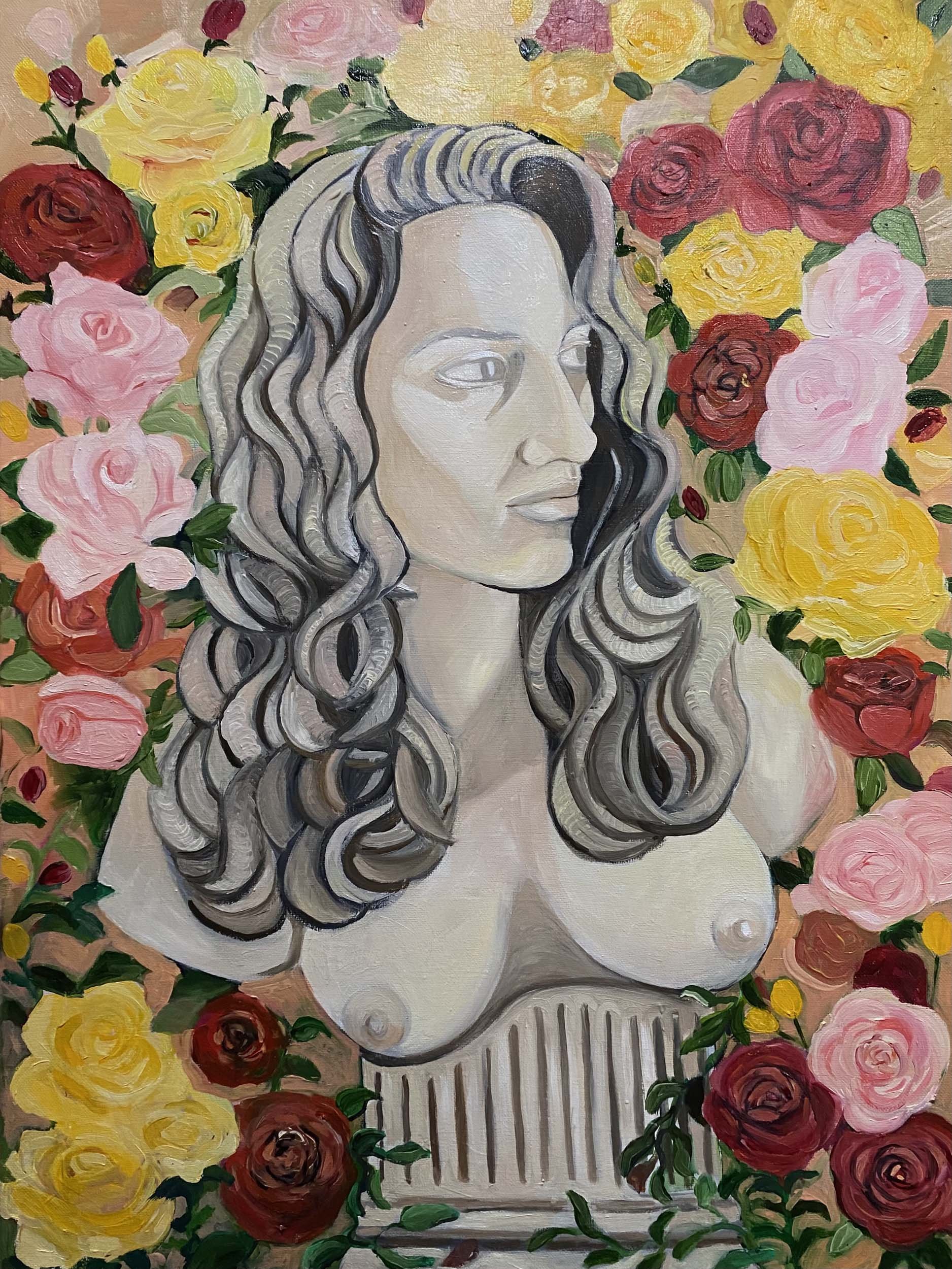 Michelle Bust, Oil on Canvas, 20” x 24”