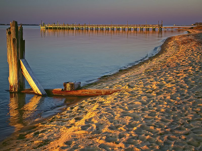 Sunset On Fire Island-Photo On Metal