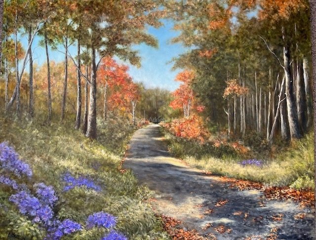 Sunny Fall day on the Mountain Road-Oil on canvas 24”x 30”.jpg