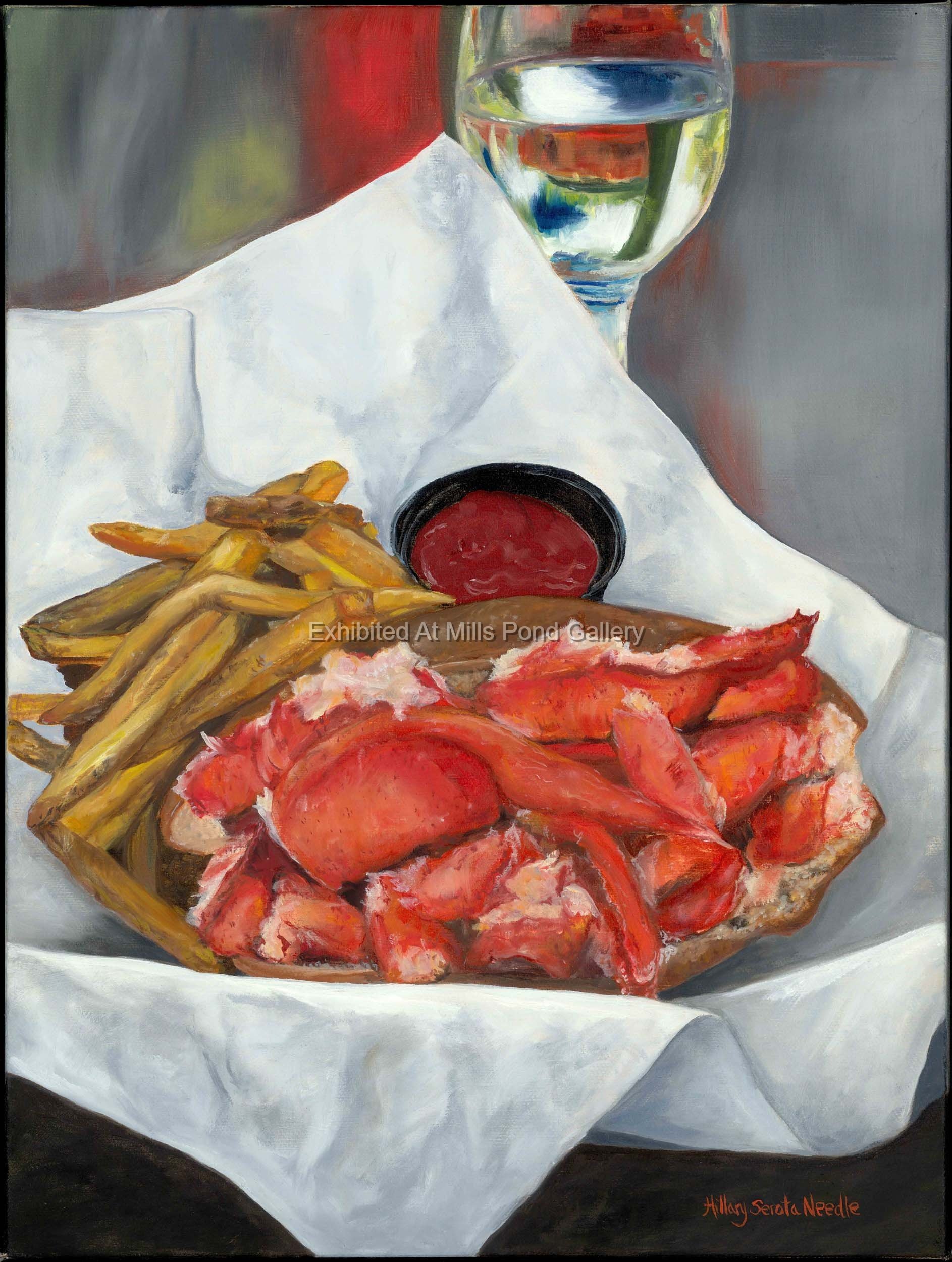 Hillary Serota Needle-The Lobster Roll-Oil on canvas