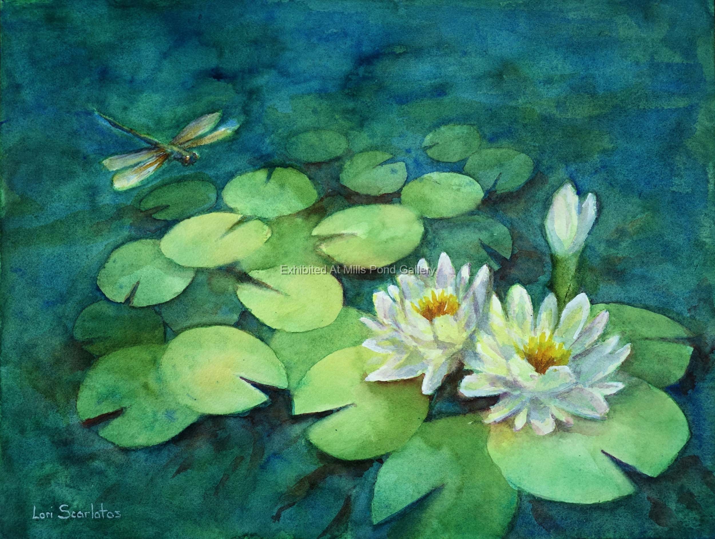 Lori Scarlatos-Water Lillies-Watercolor