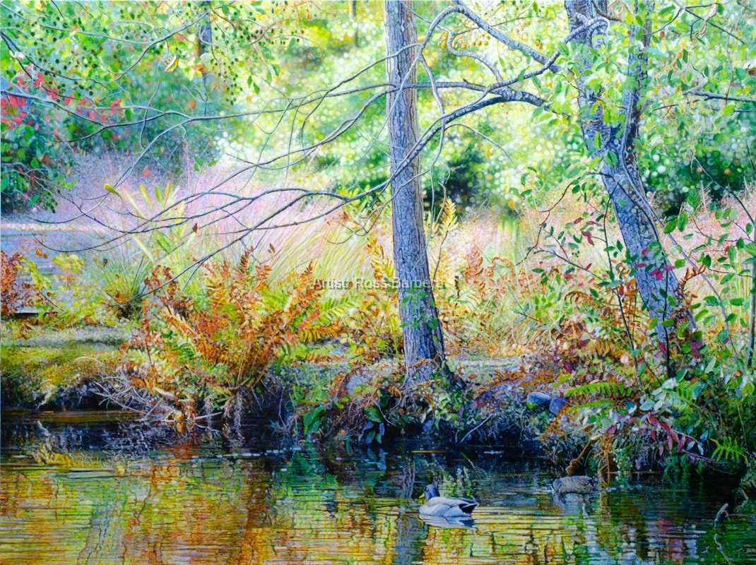 Bayard Cutting Arboretum, October, Acrylic on Canvas, 36 x 48, 2022.jpg