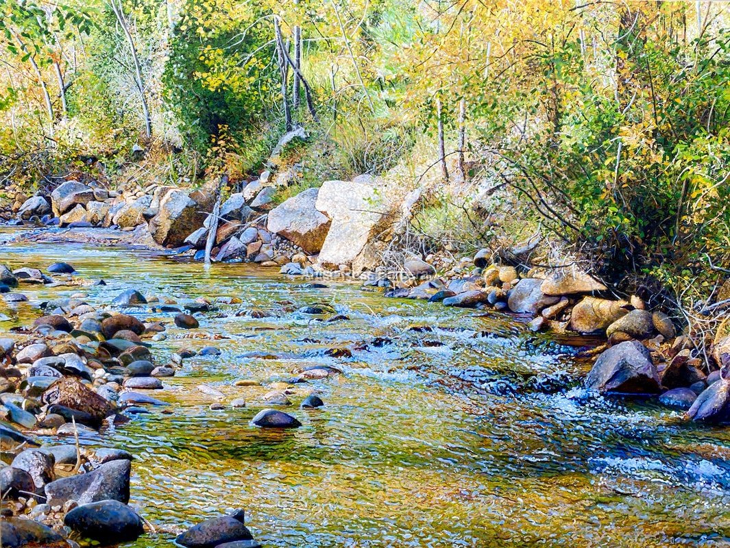 Somewhere Along the Fall River, Estes Park, Colorado,Acrylic on Canvas, 36 x 48, 2023.jpg