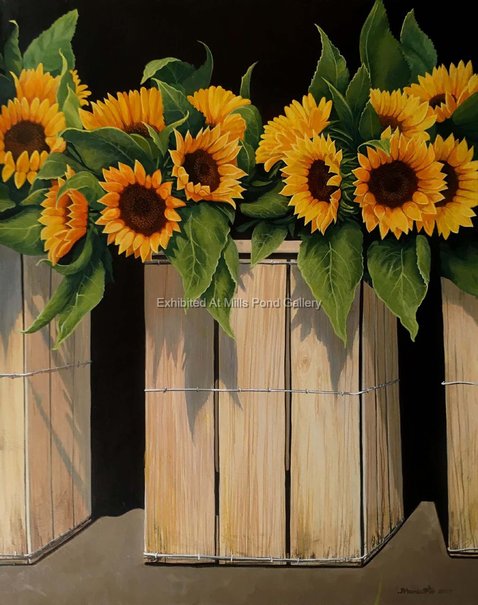 John Mansueto-Sunflowers and Crates-Acrylic.jpg