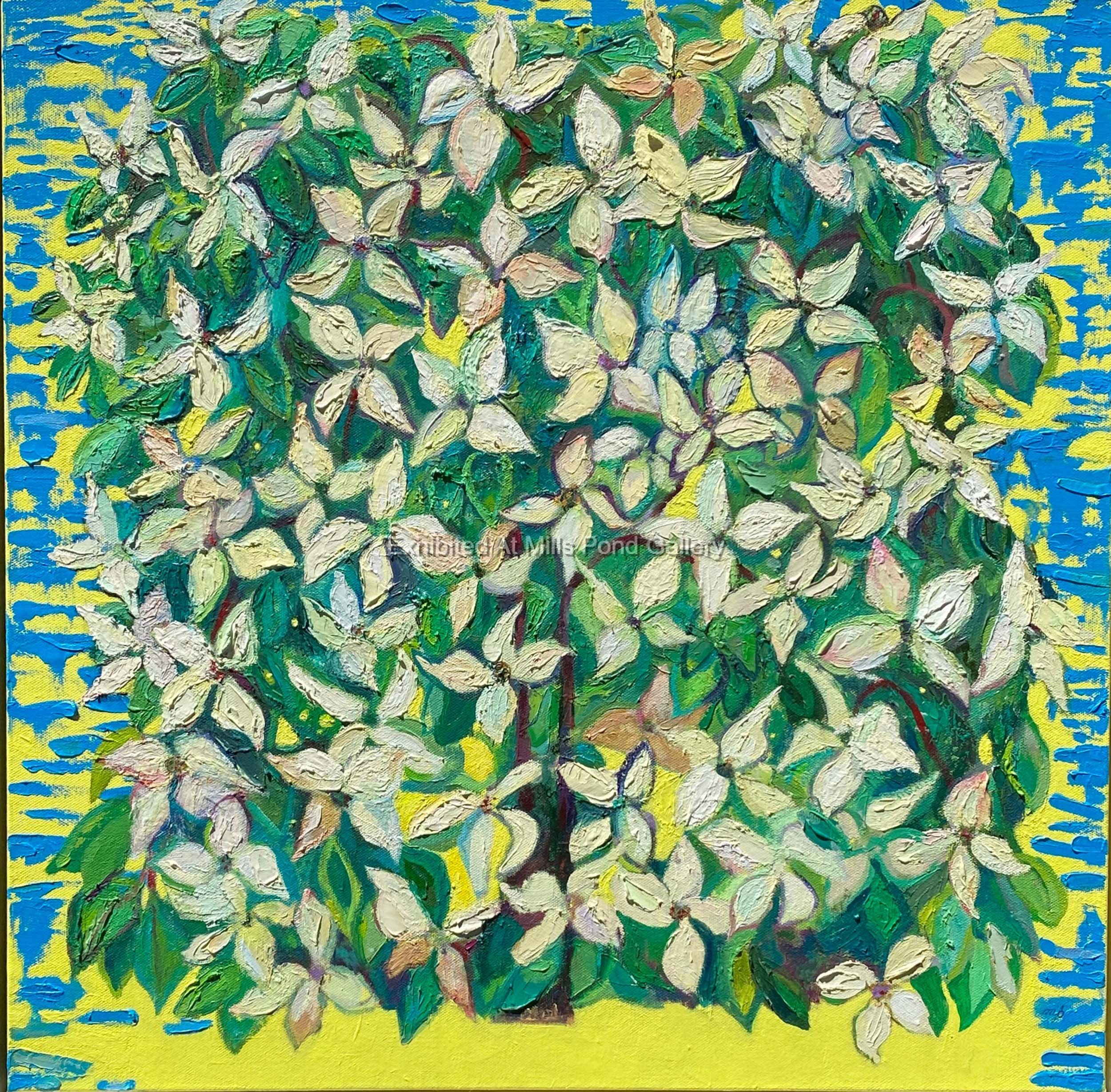 Maureen Palmieri-Garden Kousa in Bloom-Acrylic and Oil.jpg