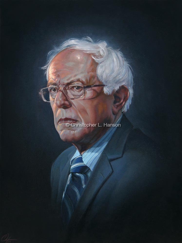 Portrait of Bernie Sanders-Oil on canvas