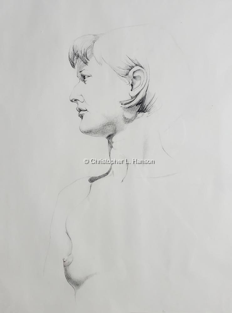 Profile of a Girl-Graphite on paper