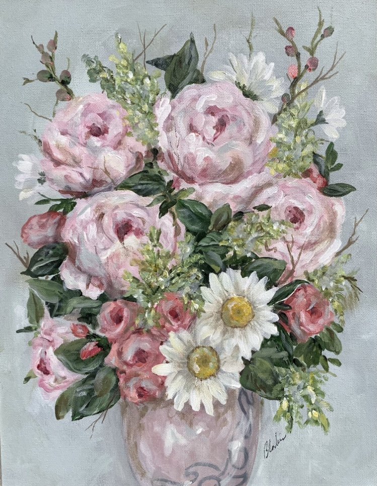 Bernice Corbin-Pink Bouquet-Acrylic.