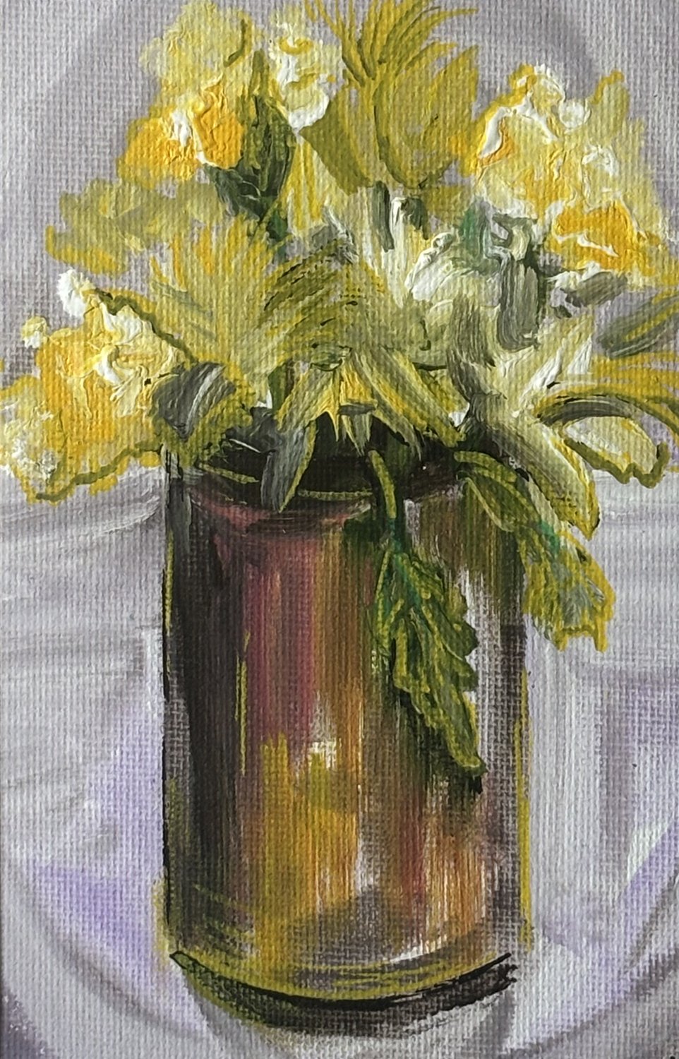 Bonnie McLoughlin Stiegler-Spring Bouquet-Acrylic on canvas board