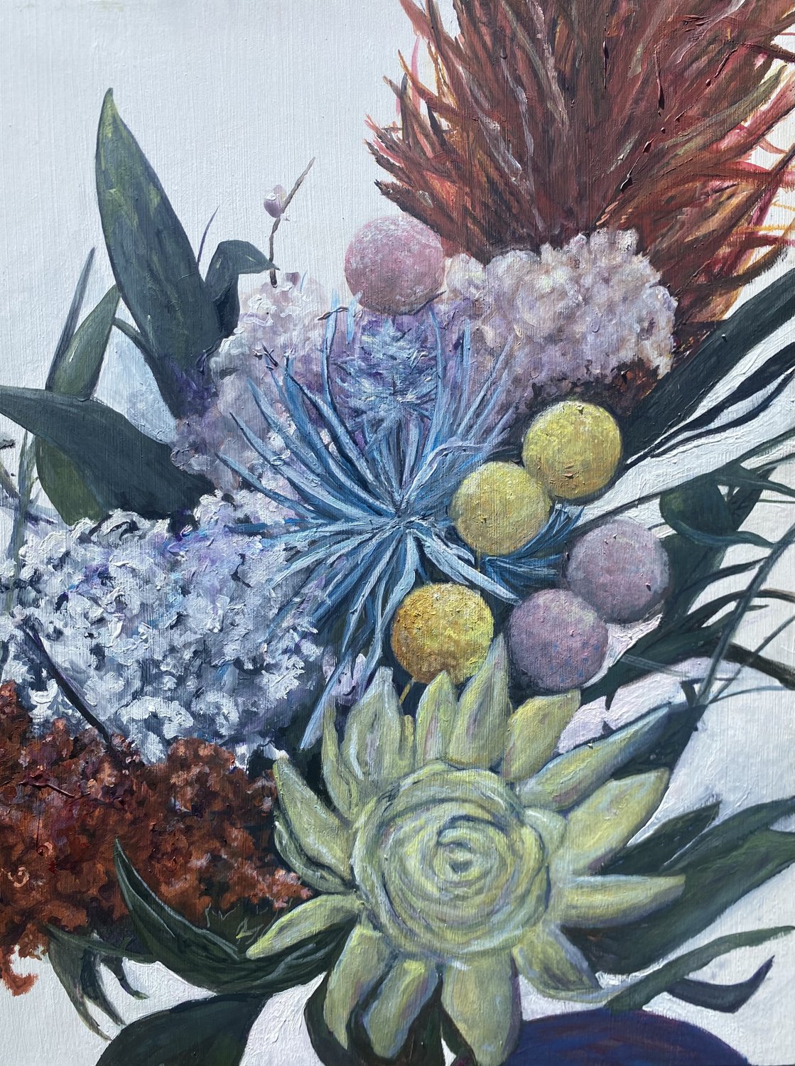 Jessica Rybak-Bouquet 2-Gouache on wood panel