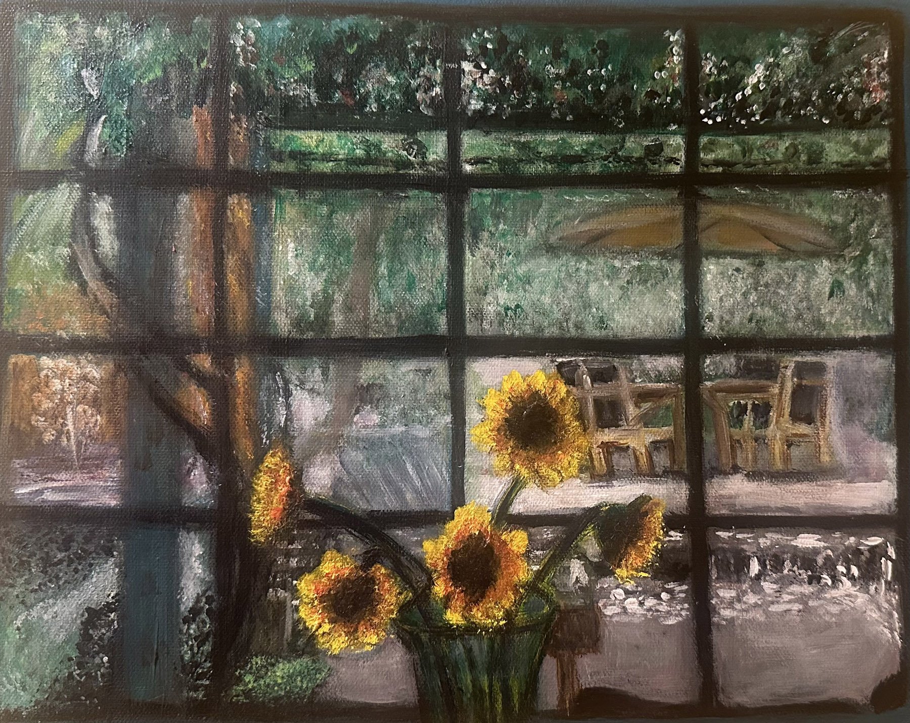 Maddy Stare-Peeking Through The Window- Acrylic