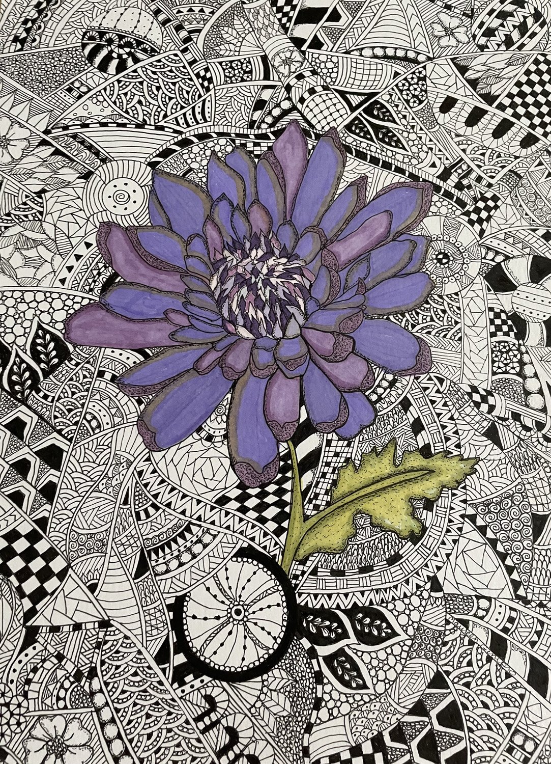 Maureen Ginipro-Standing Alone-Pen& Ink Zentangle