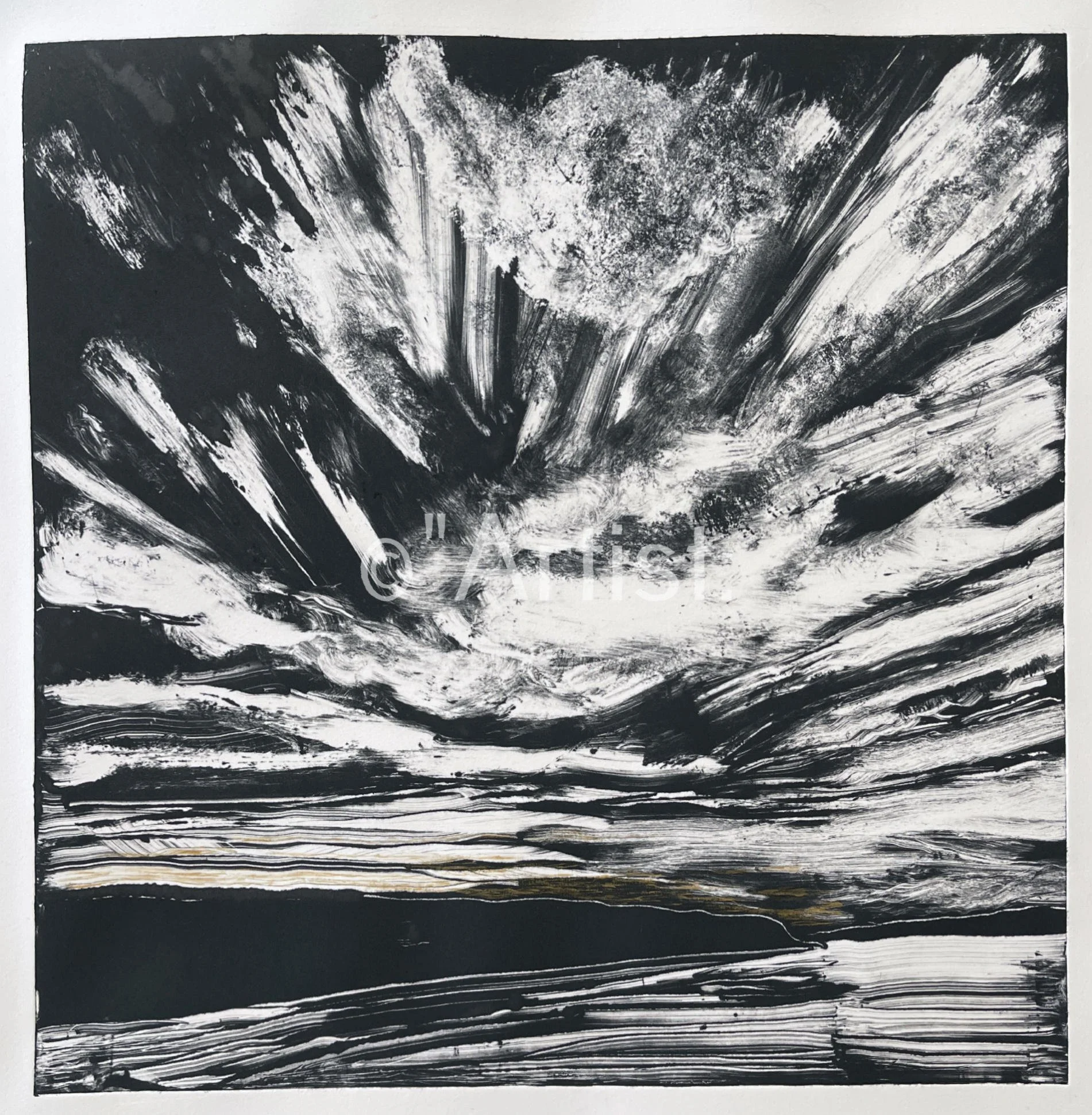 Susan Guihan Guasp-Aftermath-Monotype Print with Hand Enhancement in Gold.jpg