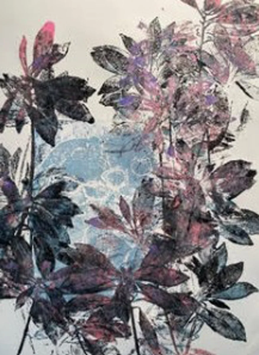 Rocco Citeno- See You -  solar plate combined with nature printing with block inks run through a printing press.jpg