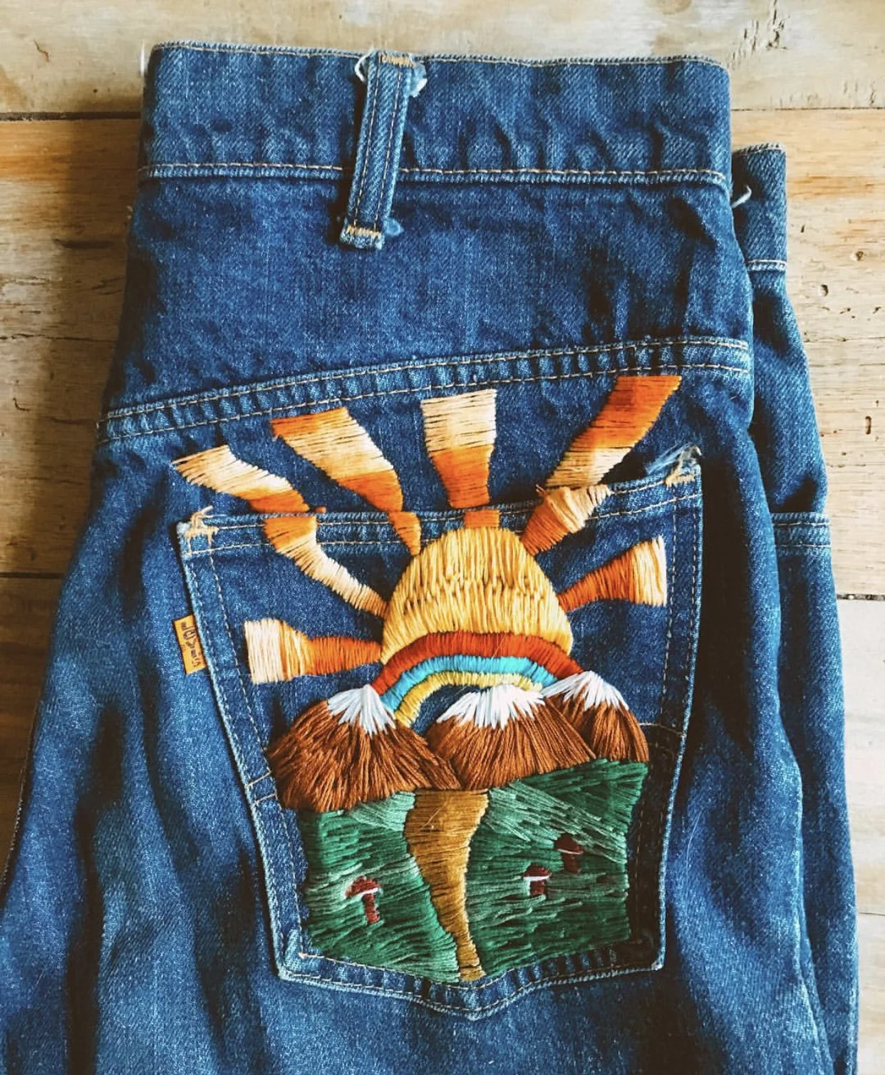 Leah's embroidery work.