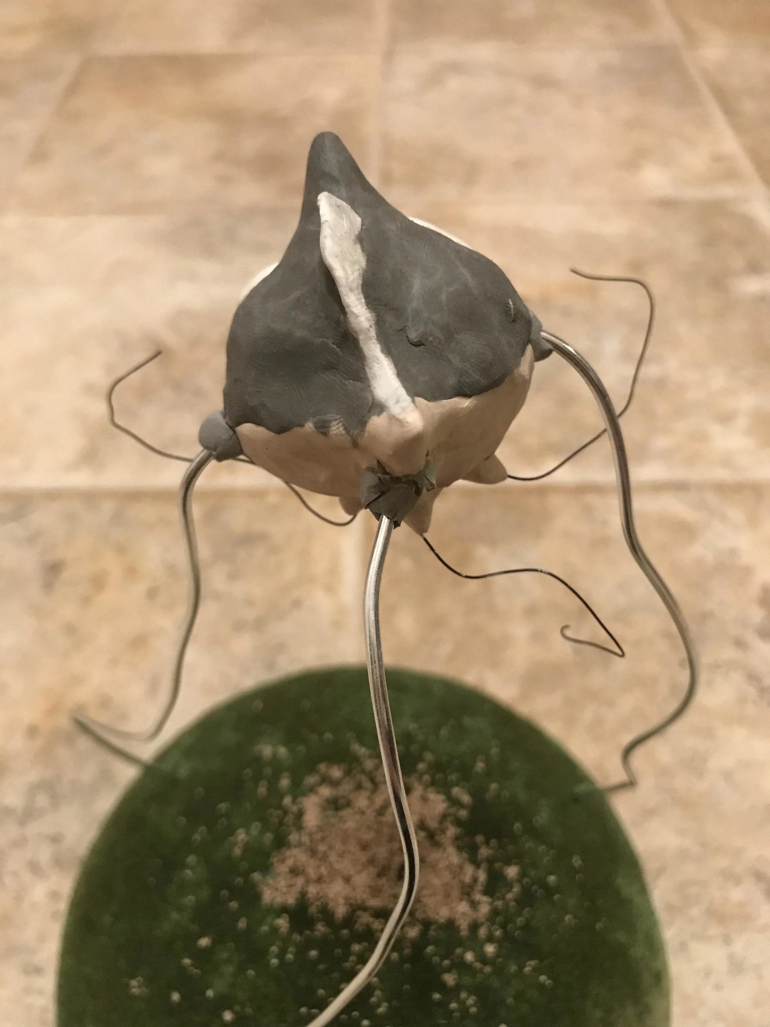 Tripod Clay & Wire Model