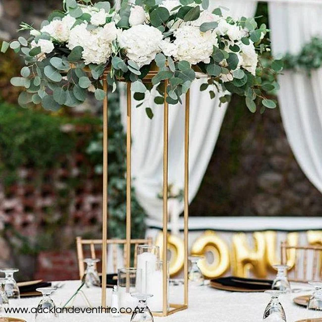 gold-frame-stand-wedding-ceremony-event-hire-auckland-metal