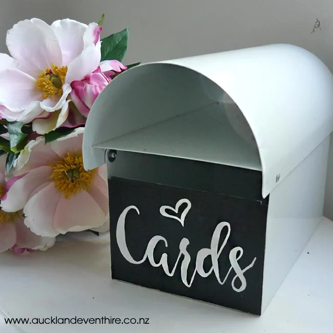 white-metal-cards-letterbox-wishing-well-auckland-wedding-hire-event-party-rental