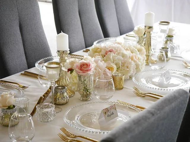 Gold luxe look tablescape giving us life #goldparty #luxewedding #mercury