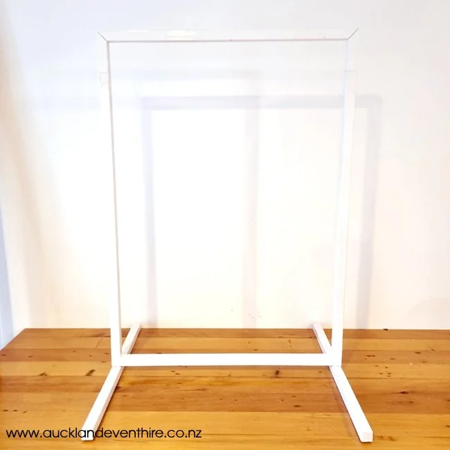 white metal frame stand sign holder hire auckland