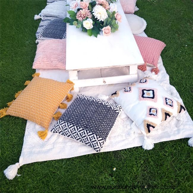 mustard-pink-picnic-trestle-table-hire-auckland