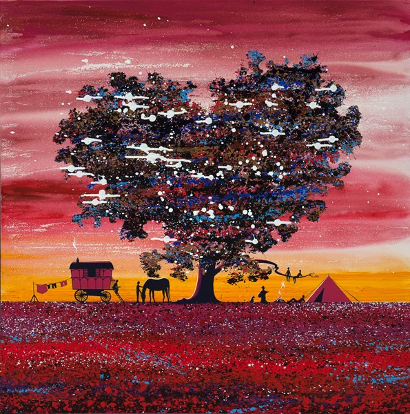 Sunset Dusk Under the Tree