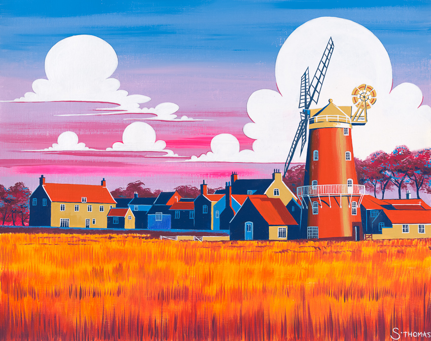 'Summer Sunset at Cley Mill' (Norfolk)